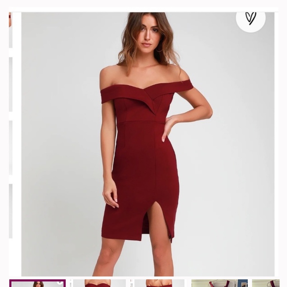 Lulu's Strapless Burgundy Dress